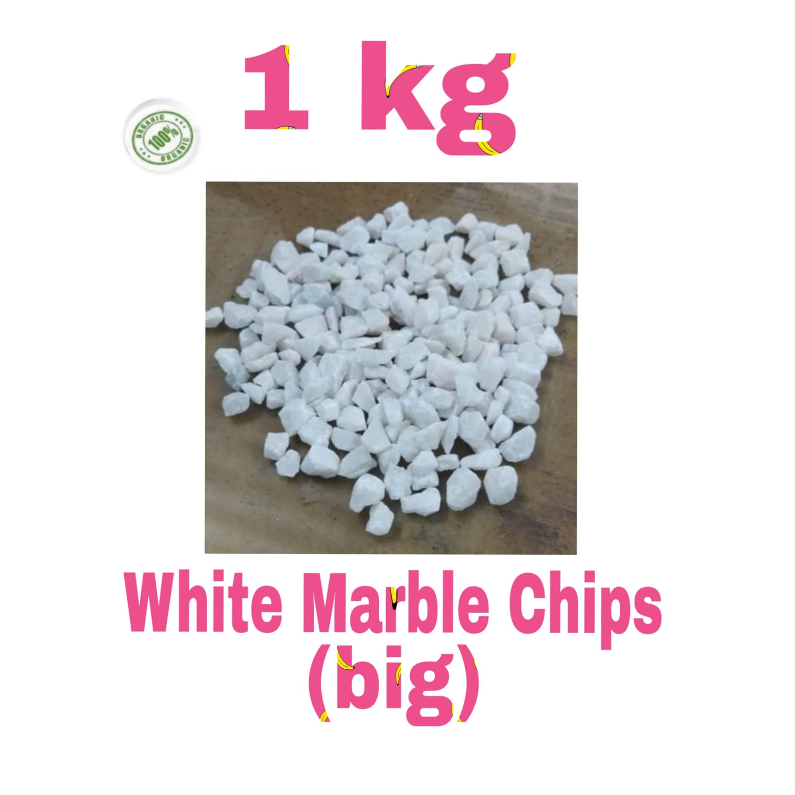 WHITE MARBLE CHIPS (BIG) 1kg