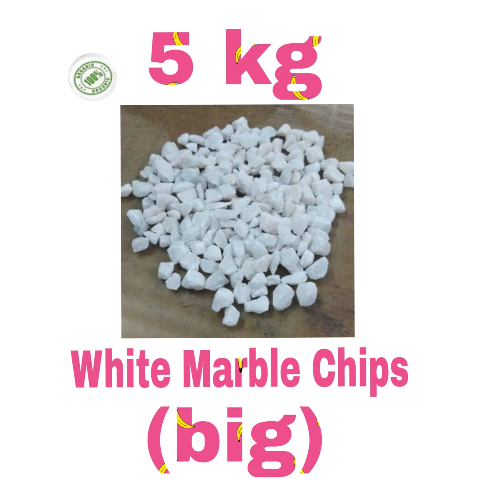 WHITE MARBLE CHIPS (BIG) 5kg