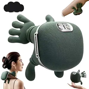 Wireless Portable Shiatsu Neck and Back Massager, Electric Deep Tissue 4D Kneading Massage, Simulated Human Hand Design for Pain Relief and Muscle Relax 
