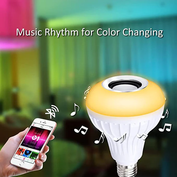 Wireless SDF Bluetooth Sensor 12W Music Multicolor LED Bulb with Remote Controller 