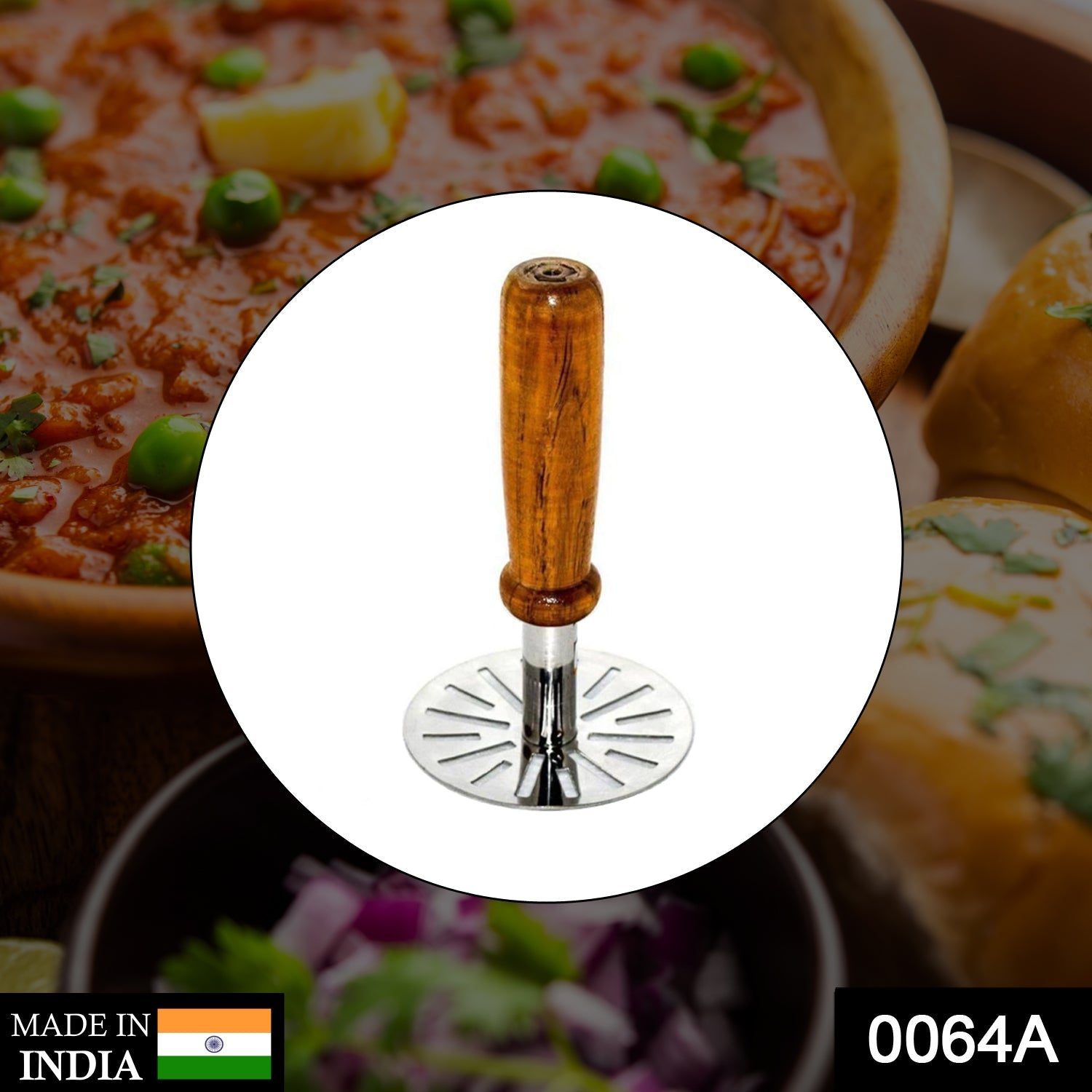 0064a_paubhaji_masher SDFINDIA Paubhaji Masher used in all kinds of household and kitchen places for mashing and making paubhajis.