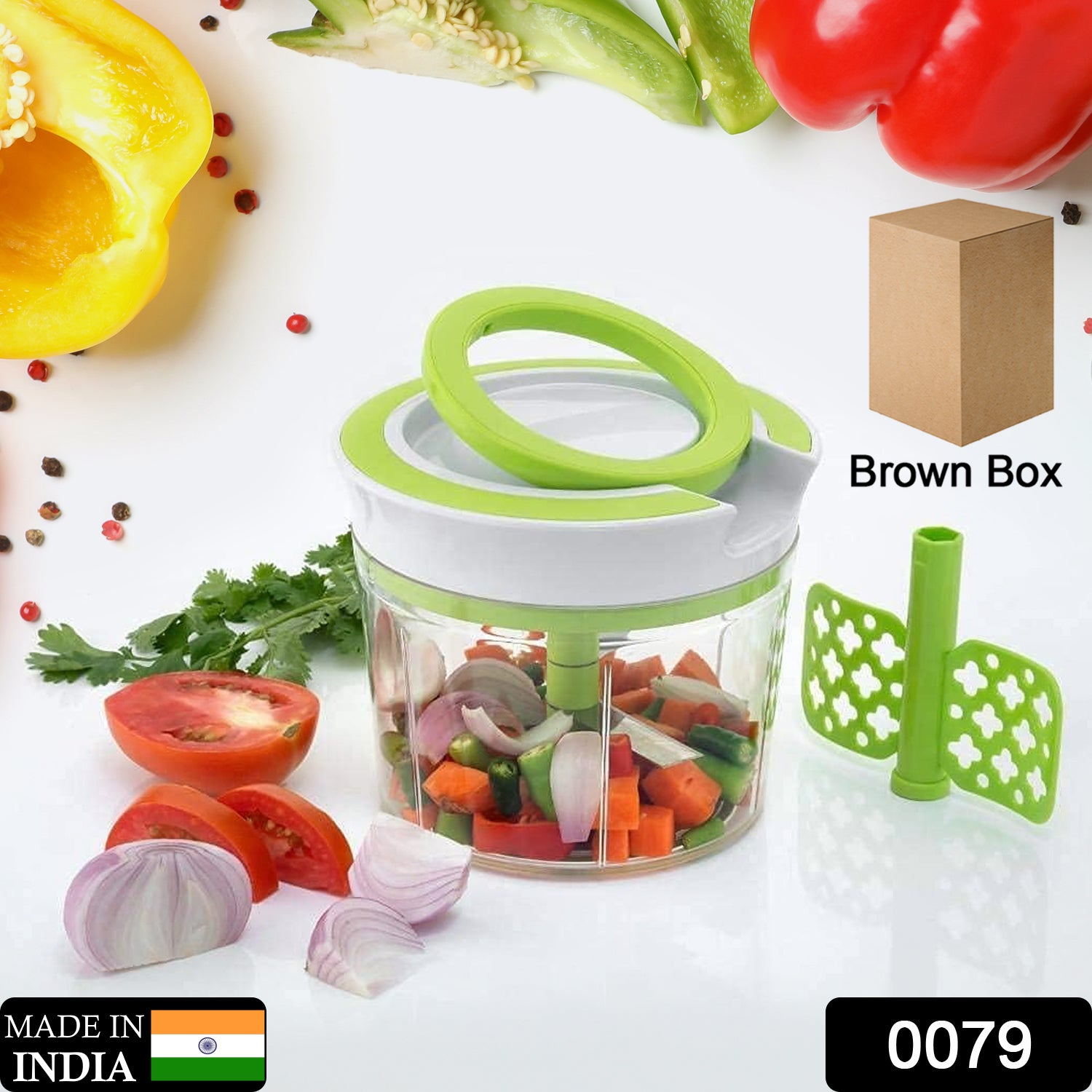 0079 Manual 2 in 1 Handy smart chopper for Vegetable Fruits Nuts Onions Chopper Blender Mixer Food Processor