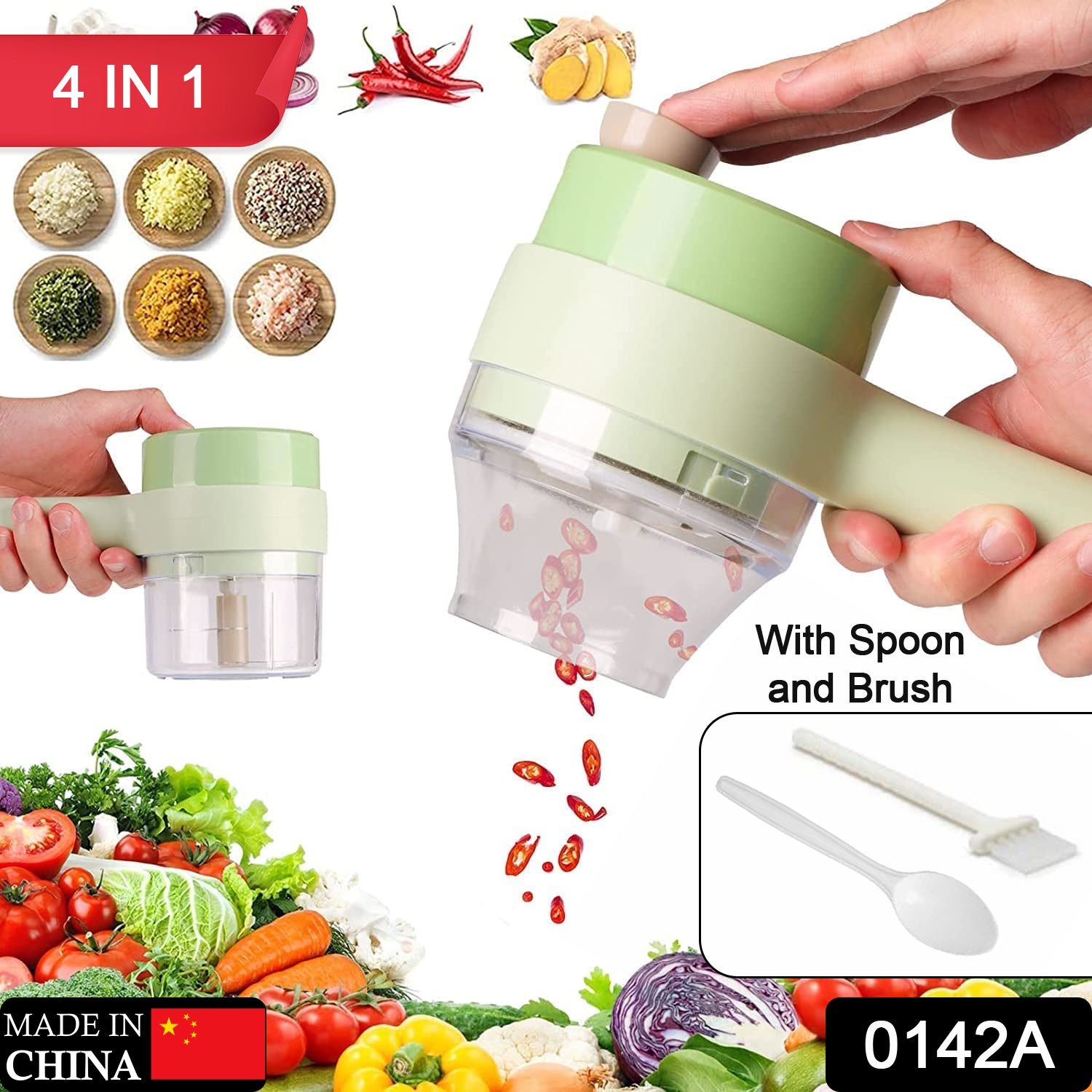 0142a_4in1_electric_chopper  HANDHELD COOKING HAMMER VEGETABLE CUTTER SET ELECTRIC FOOD CHOPPER MULTIFUNCTION VEGETABLE FRUIT SLICER