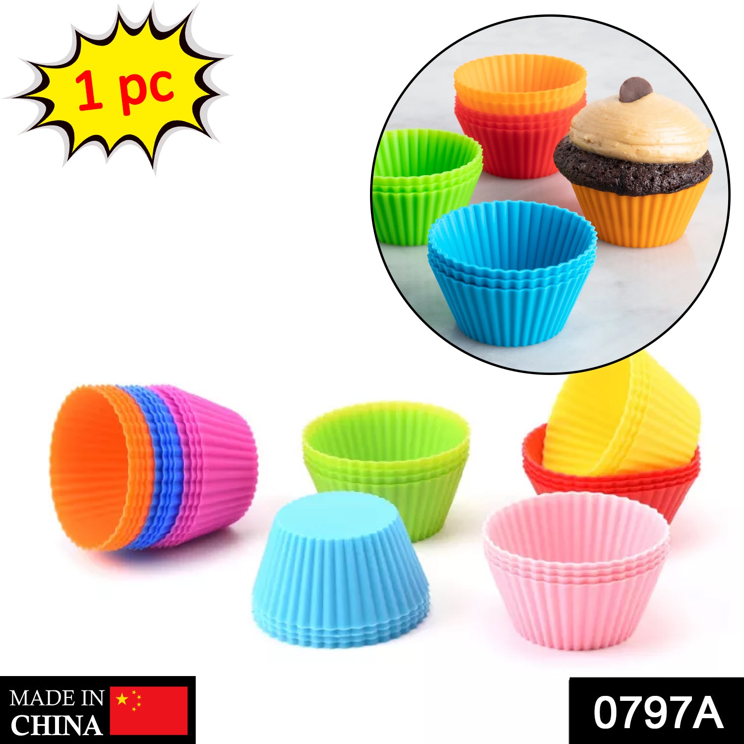 0797A Silicone cupcake Shaped Baking Mold Fondant Cake Tool Chocolate Candy Cookies Pastry Soap Moulds