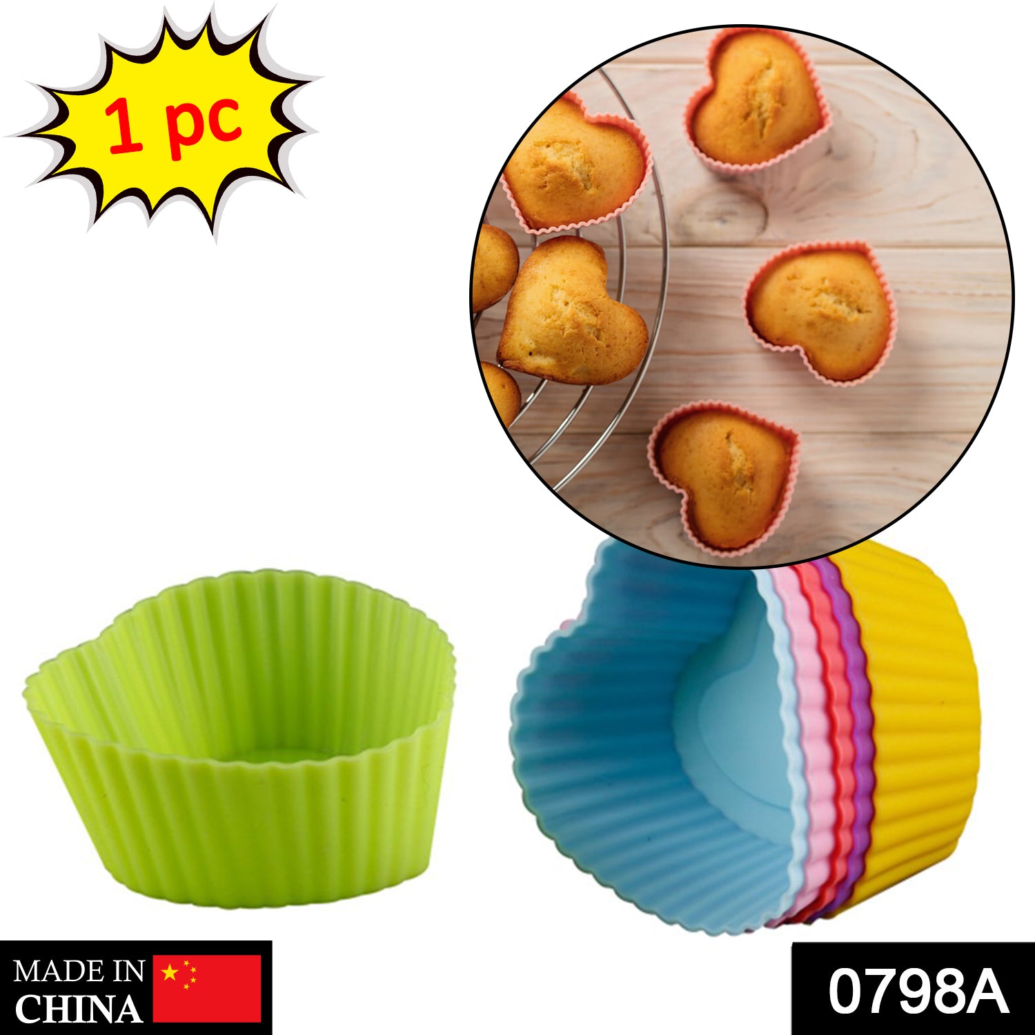 0798A Silicone Loving Heart Shaped Baking Mold Fondant Cake Tool Chocolate Candy Cookies Pastry Soap Moulds
