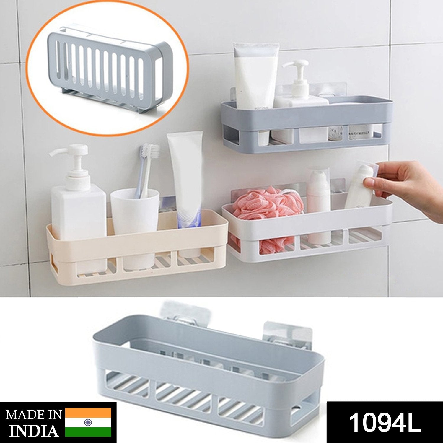 SDF INDIA  Plastic Inter Design Bathroom Kitchen Organize Shelf Rack Shower Corner