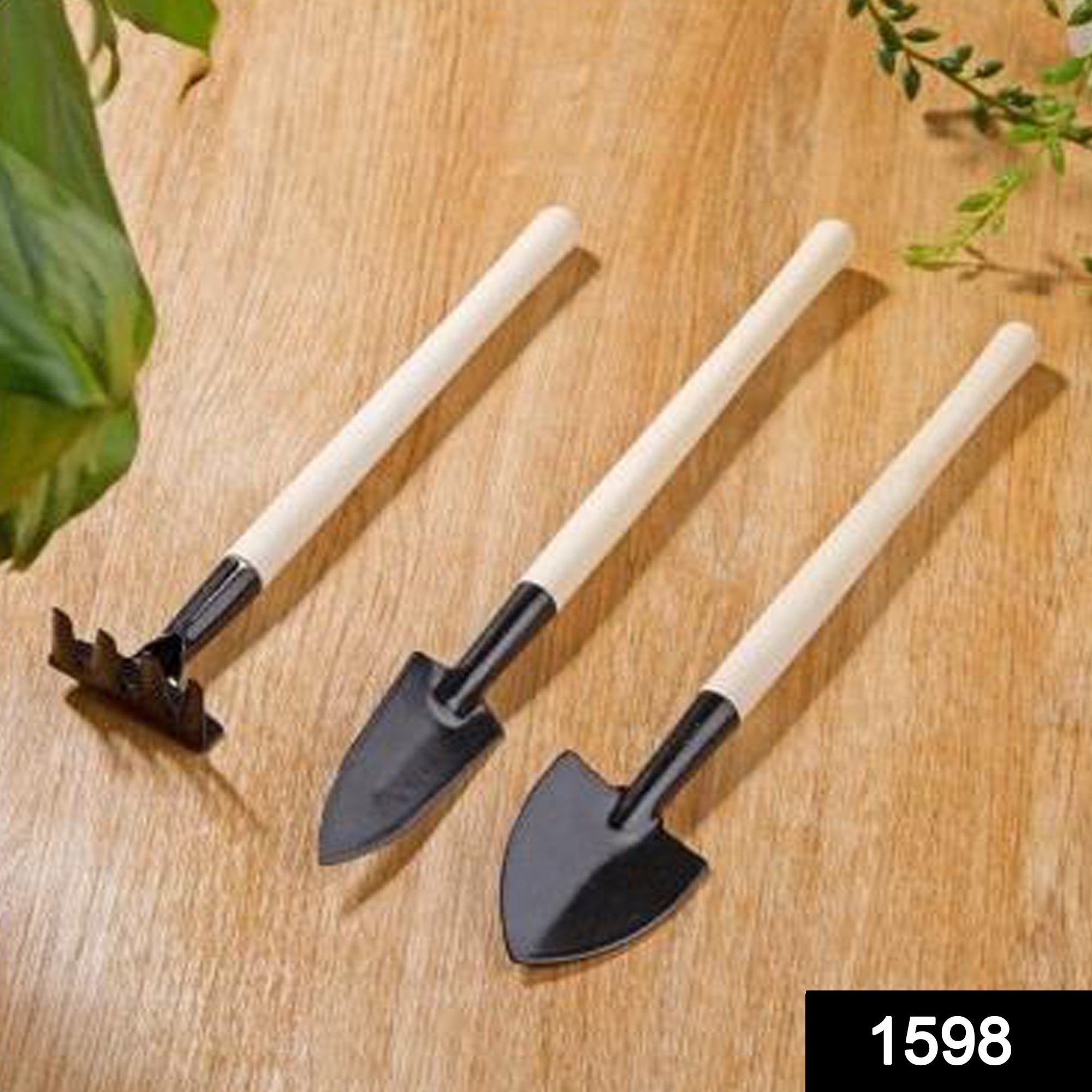 1598 KID'S GARDEN TOOLS SET OF 3 PIECES (TROWEL, SHOVEL, RAKE)