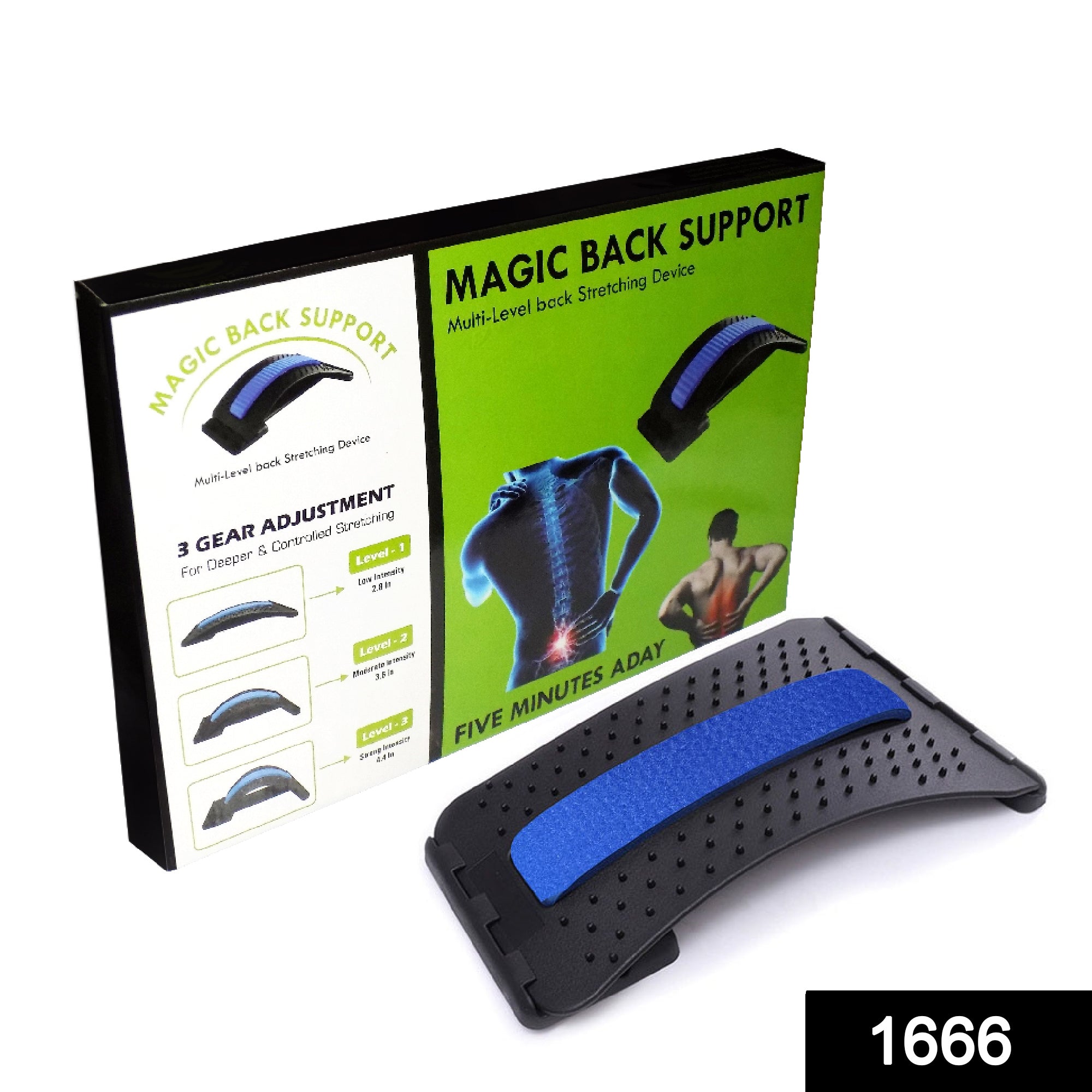 1666 MULTI-LEVEL BACK STRETCHER POSTURE CORRECTOR DEVICE FOR BACK PAIN RELIEF