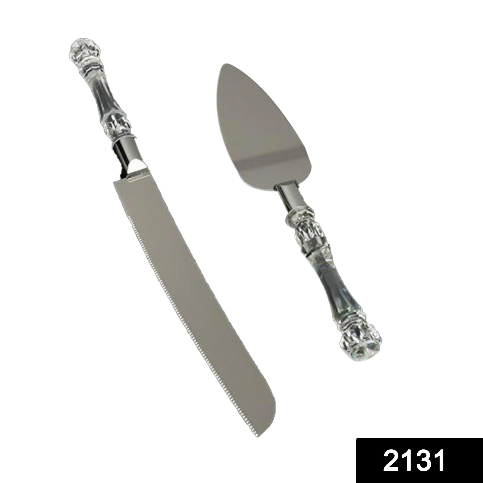 2131_cake_serving_set_2pc Stainless Steel Cake Knife Server Set with Handle Slicer