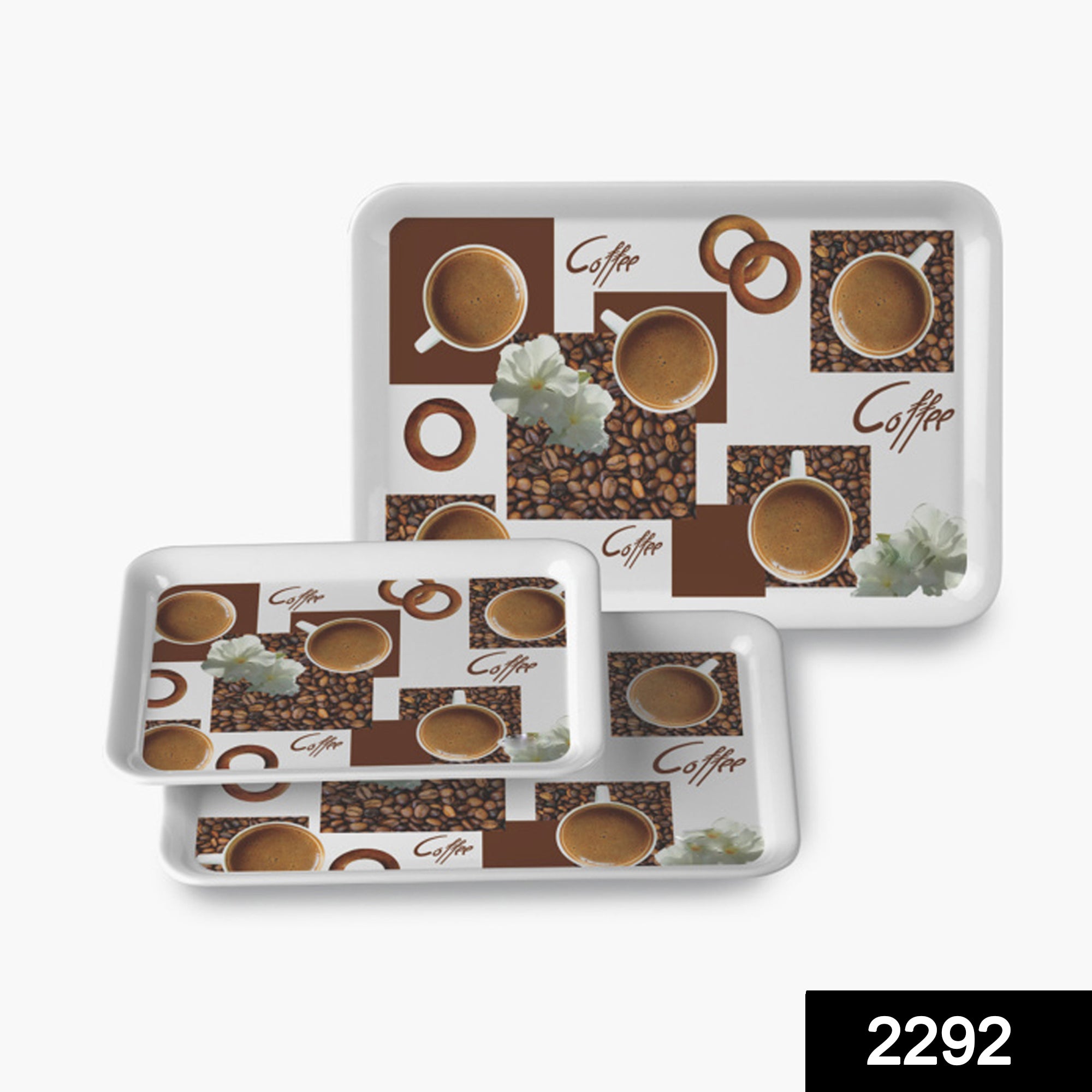 2292 Serving Tray Set  (Pack of 3 Pcs) (Small, Medium, Large) (Multicolour)