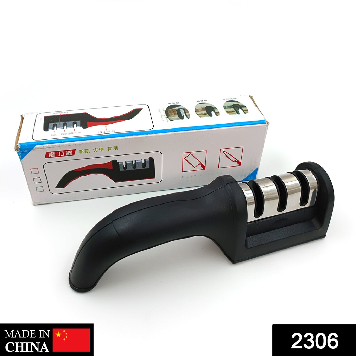 2306_hand_knife_sharpener Manual Knife Sharpener 3 Stage Sharpening Tool for Ceramic Knife and Steel Knives