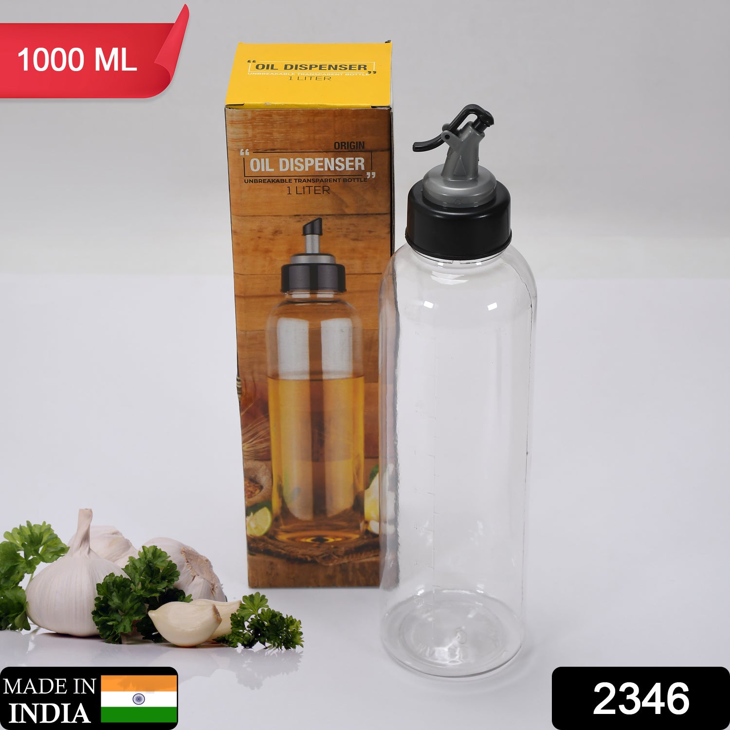 2346_oil_dispenser_1ltr Oil Dispenser Transparent Plastic Oil Bottle |  1 Liter