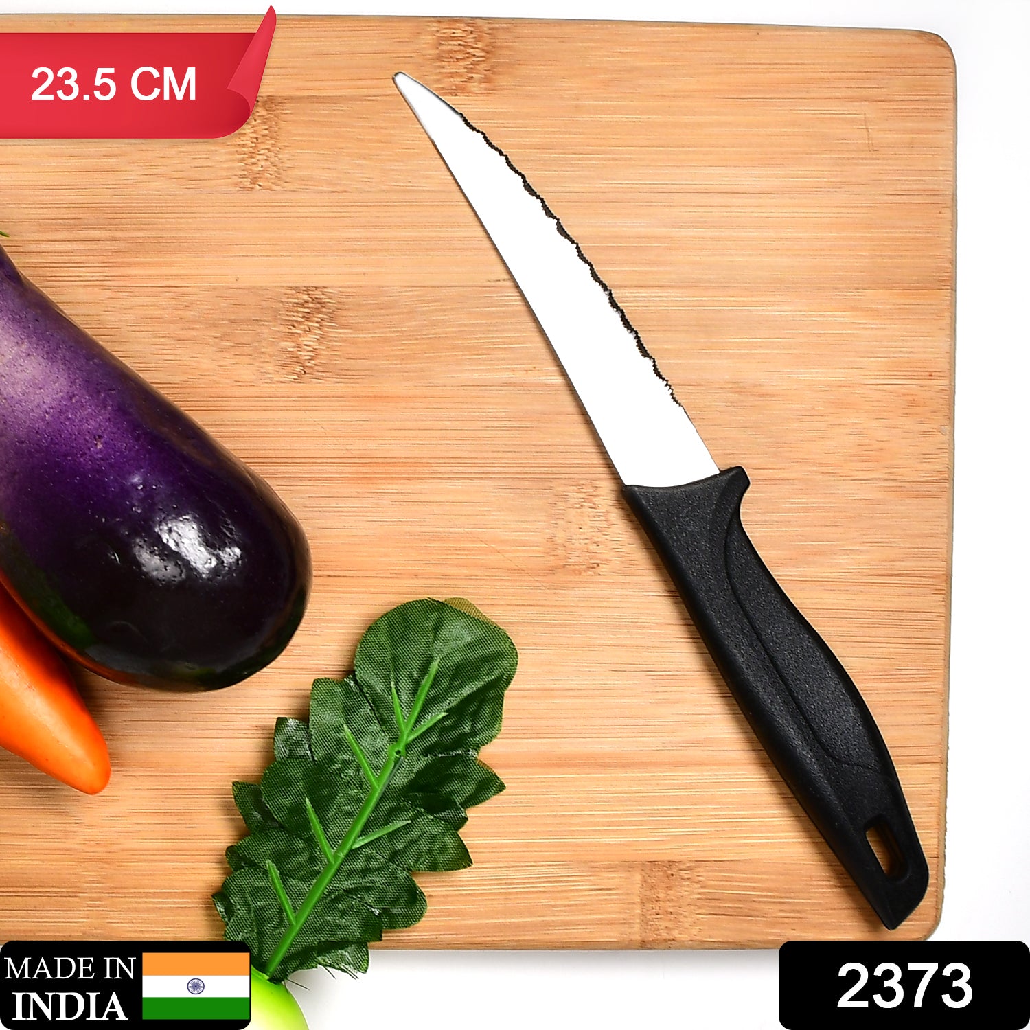 2373_black_handle_knife_no2 Stainless Steel knife and Kitchen Knife with Black Grip Handle.