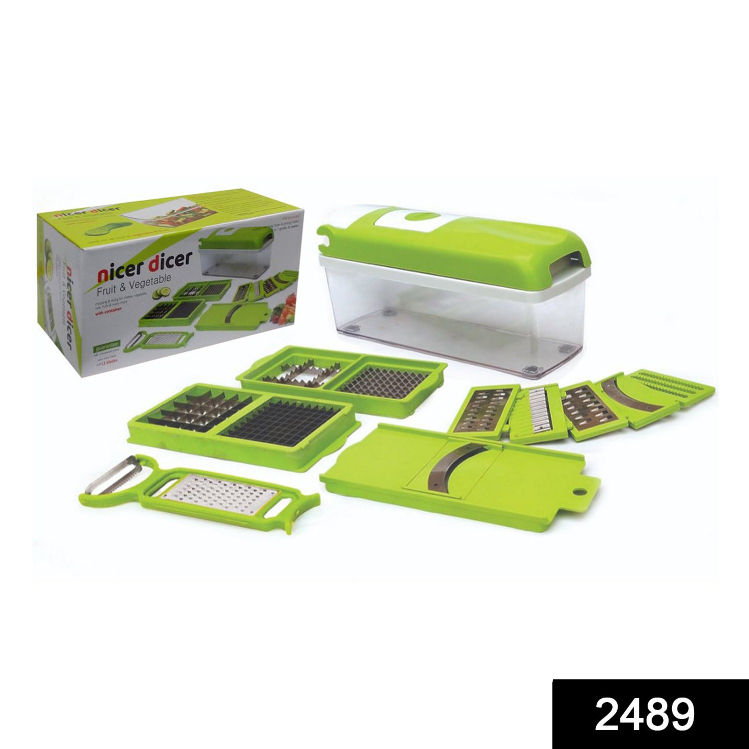 2489_13in1_nicer_dicer Plastic 13-in-1 Manual Vegetable Grater,Chipser and Slicer