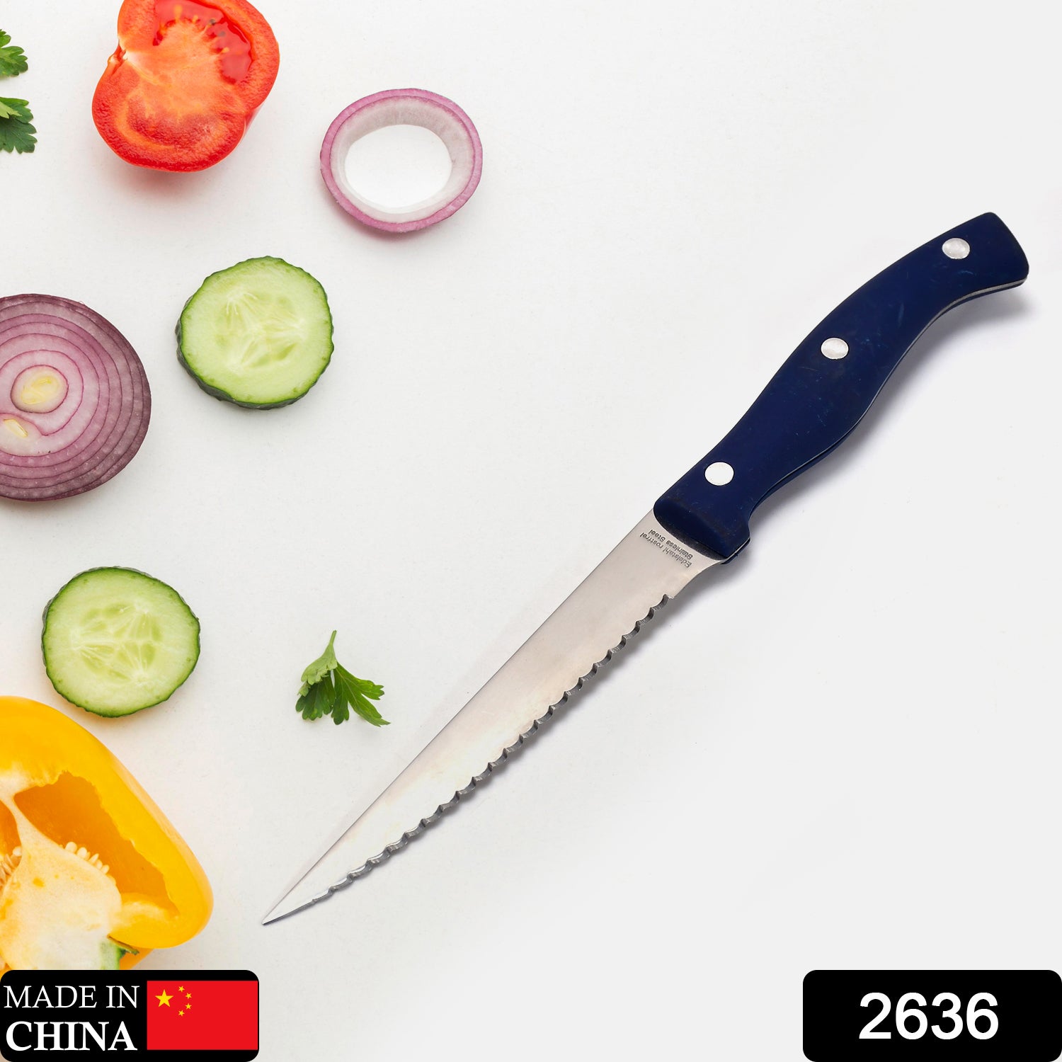 2636 Stainless Steel knife and Kitchen Knife with Black Grip Handle (1pc)