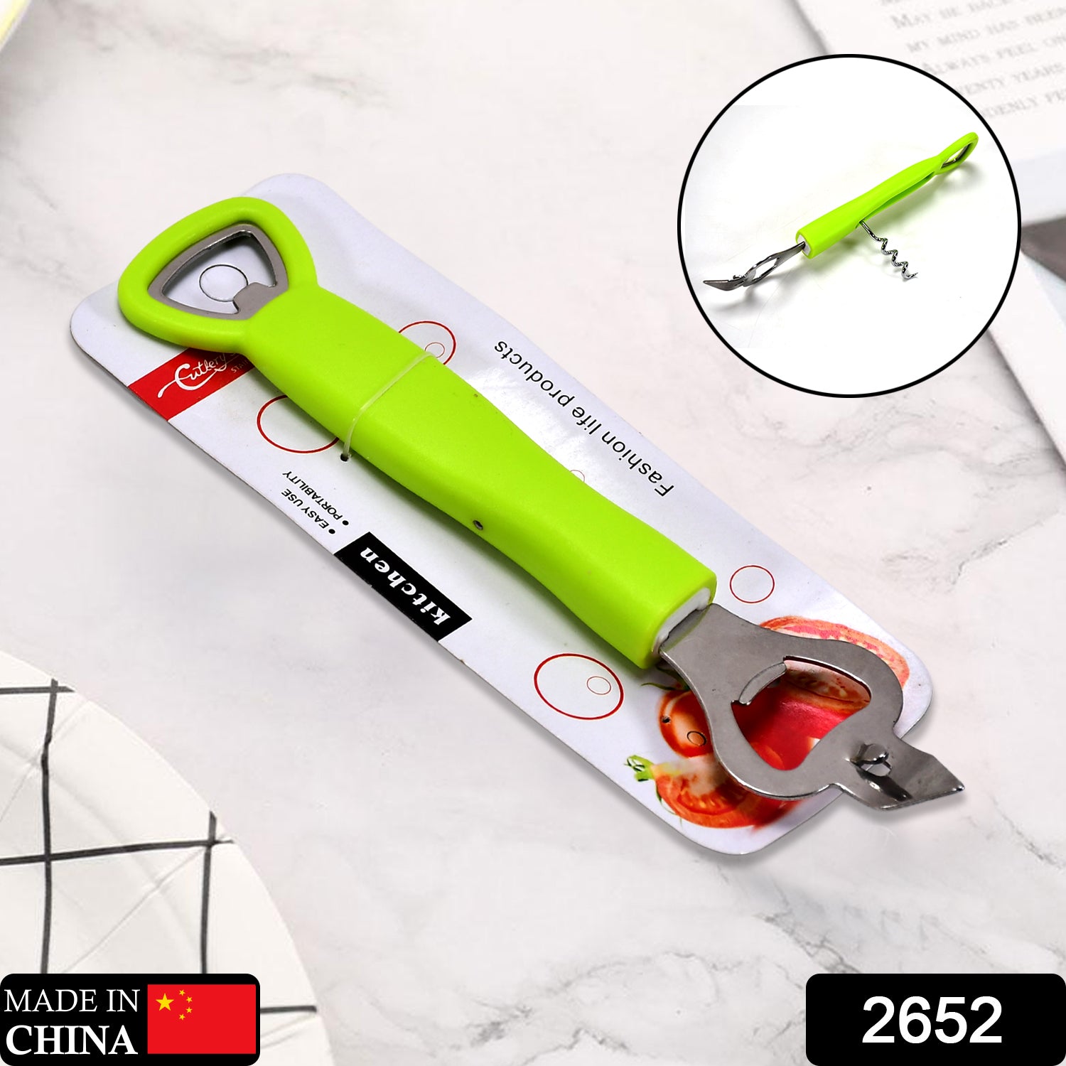 2652 3in1 Bottle Opener, Beer Opener with Hook For Home and Bar