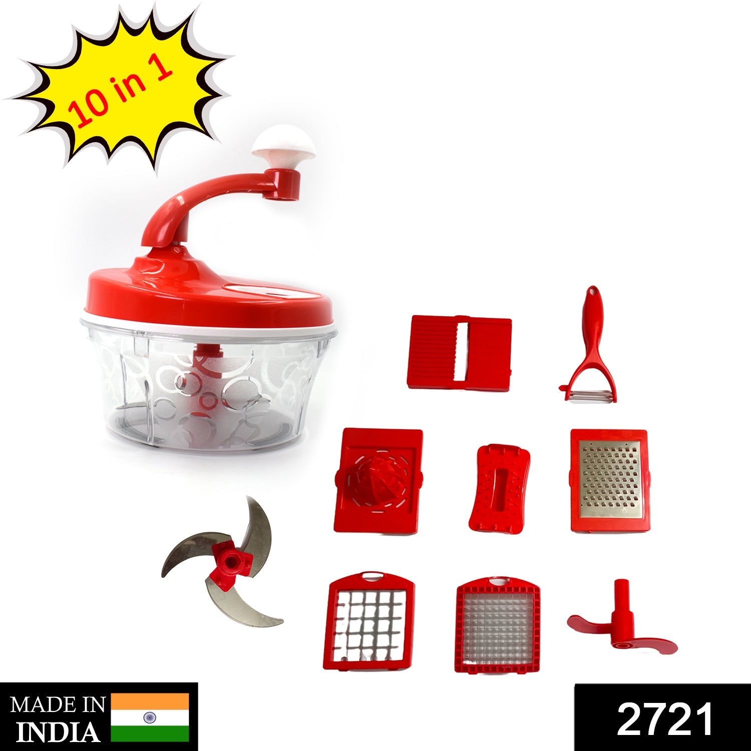2721 10 in 1 Food Processor widely used in all kinds of household purposes for making the process of food easy and feasible with the help of these supplements and equipment’s etc.