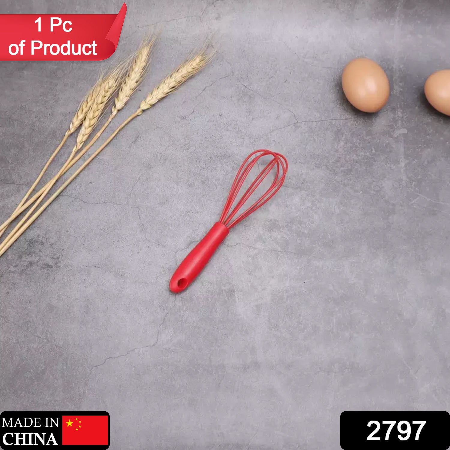 2797 SMALL MANUAL WHISK MIXER SILICONE WHISK, CREAM WHISK, FLOUR MIXER, ROTARY EGG MIXER, KITCHEN BAKING TOOL