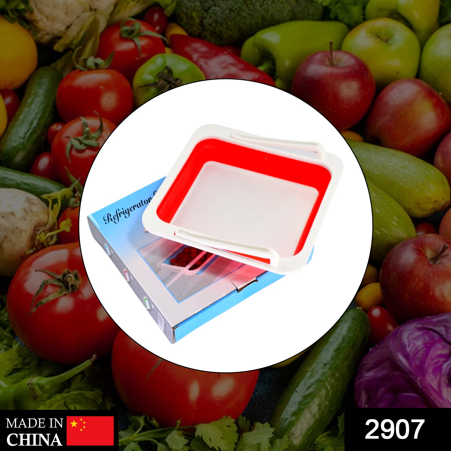 2907 Refrigerator Folding Storage Box Fridge Storage Basket, Fridge Racks Tray Sliding Storage Racks