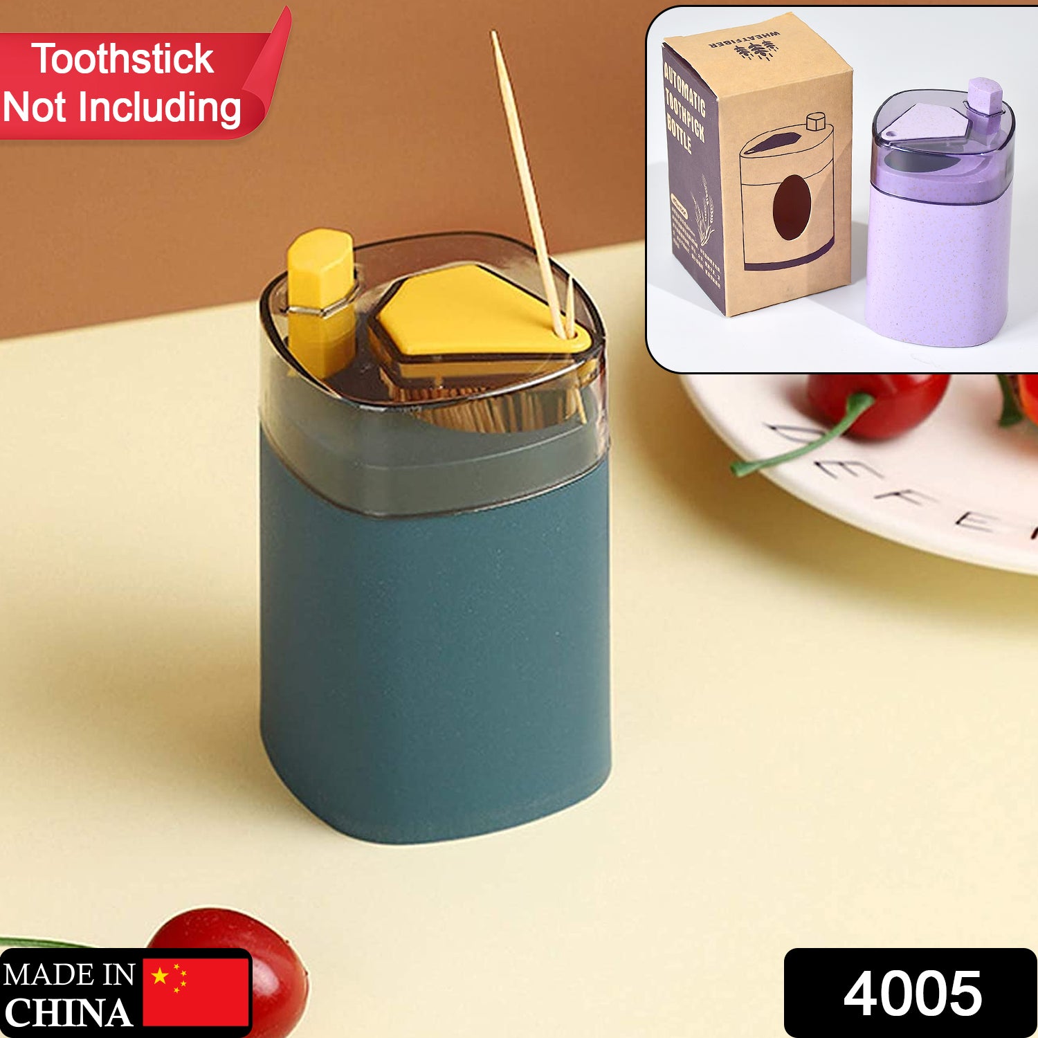 4005 Toothpick Holder Dispenser, Pop-Up Automatic Toothpick Dispenser for Kitchen Restaurant Thickening Toothpicks Container Pocket Novelty, Safe Container Toothpick Storage Box.