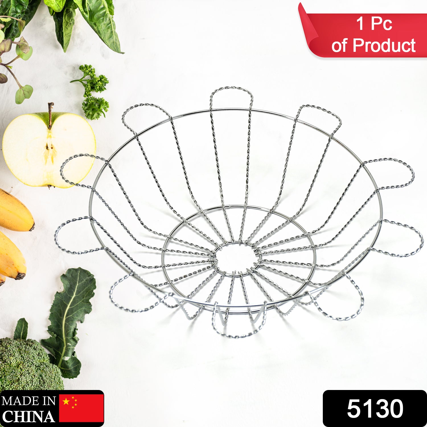 5130 Multipurpose Stainless Steel Modern Folding Fruit and Vegetable ( 1 pcs )