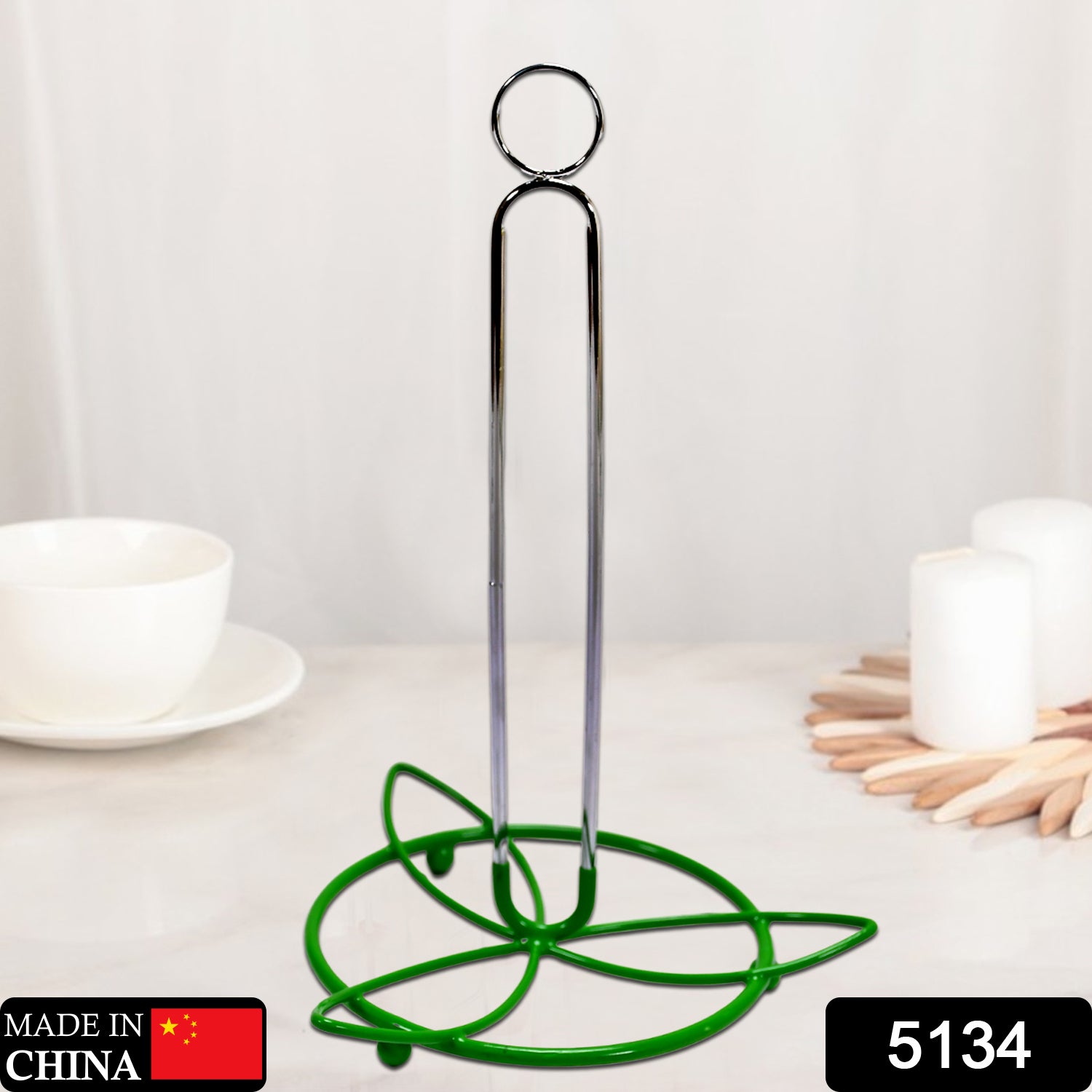 5134 Kitchen Roll Dispenser, Kitchen Napkin Roll Holder, Kitchen Paper Towel Tissue Holder, Chrome Steel