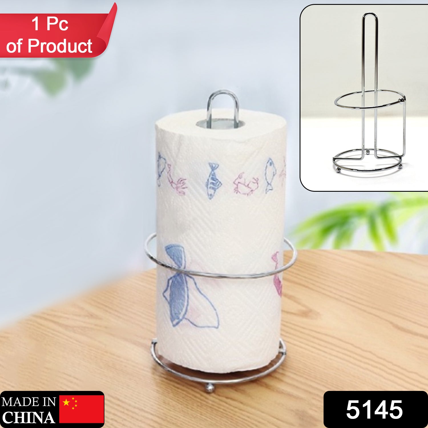 5145 Stainless Steel Napkin Roll Stand Holder For Home & Kitchen Use