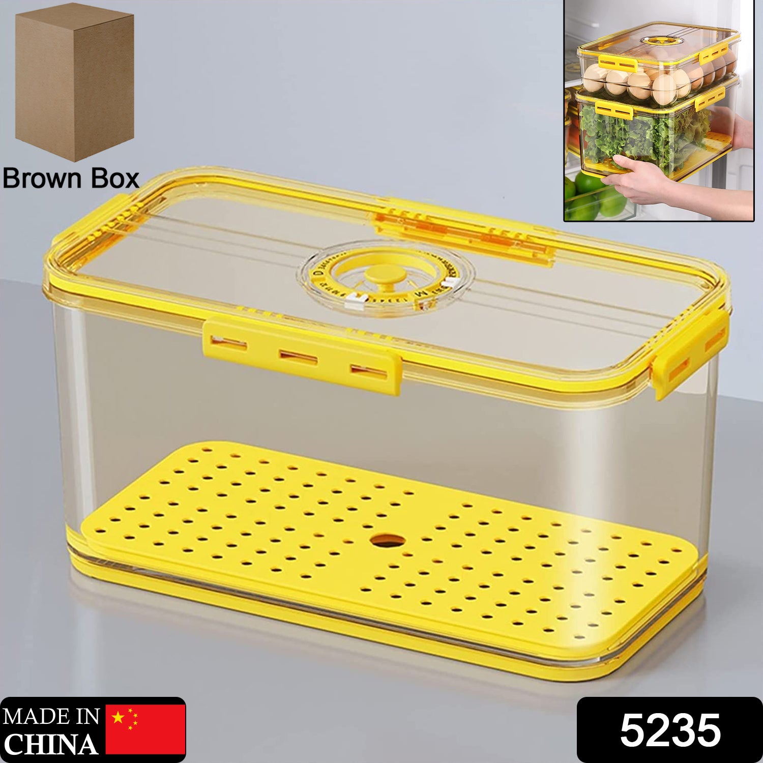 5235 Freezer Food Containers with Airtight Lids & Drain Tray