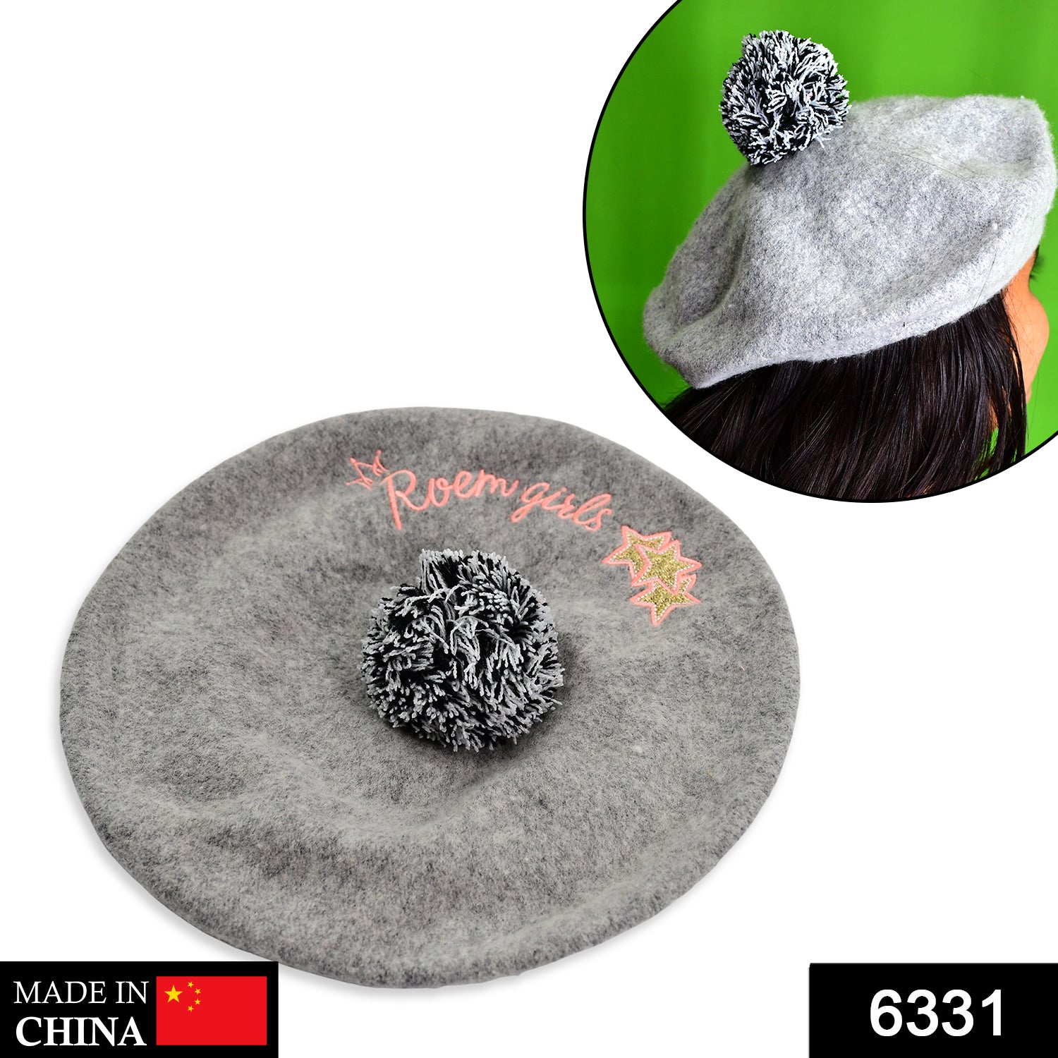 6331 Unisex Beret Winter Cap Hat (1Pc)