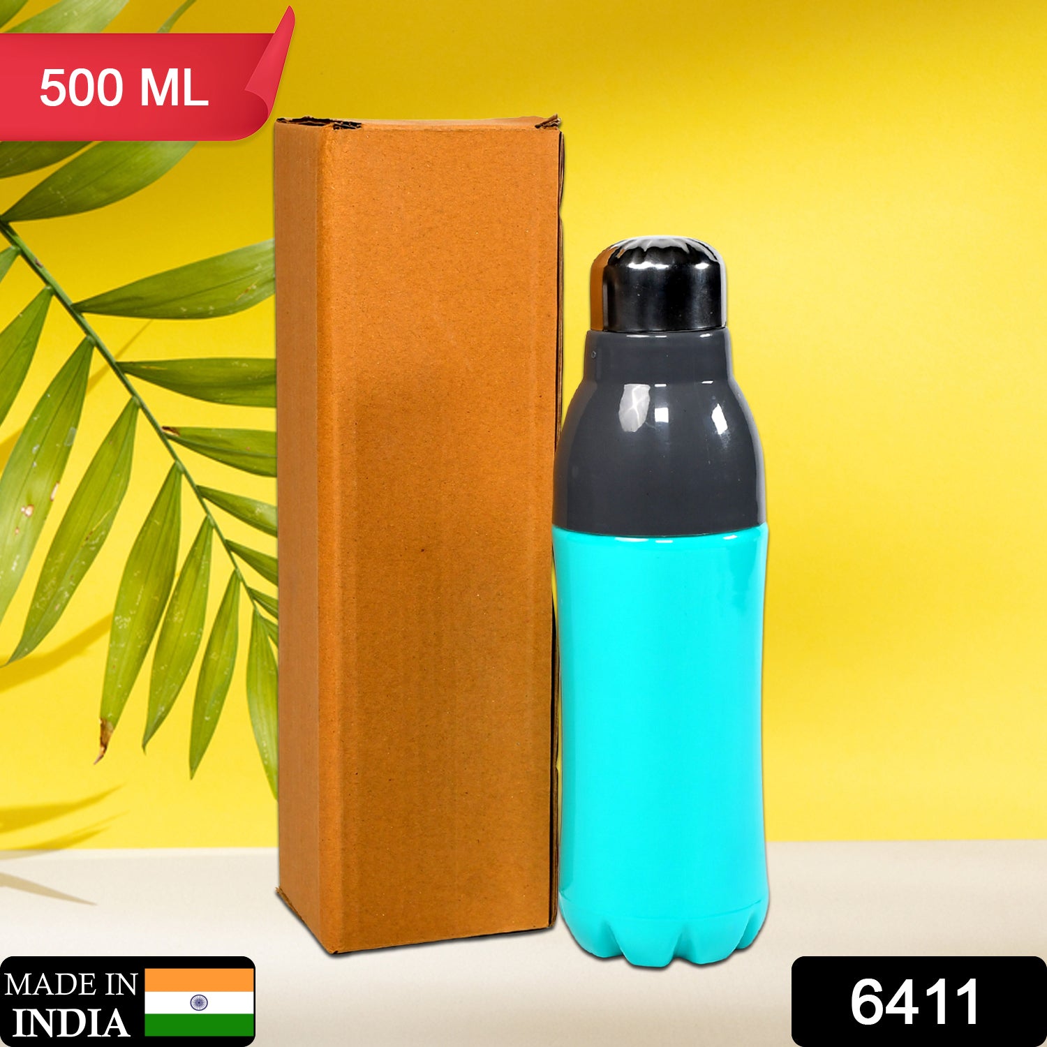 6411 Plastic Insulated Campus Water Bottle Double Wall Hot & Cold Plastic Bottle For School , Office & MultiUse Bottle  ( 500ml )