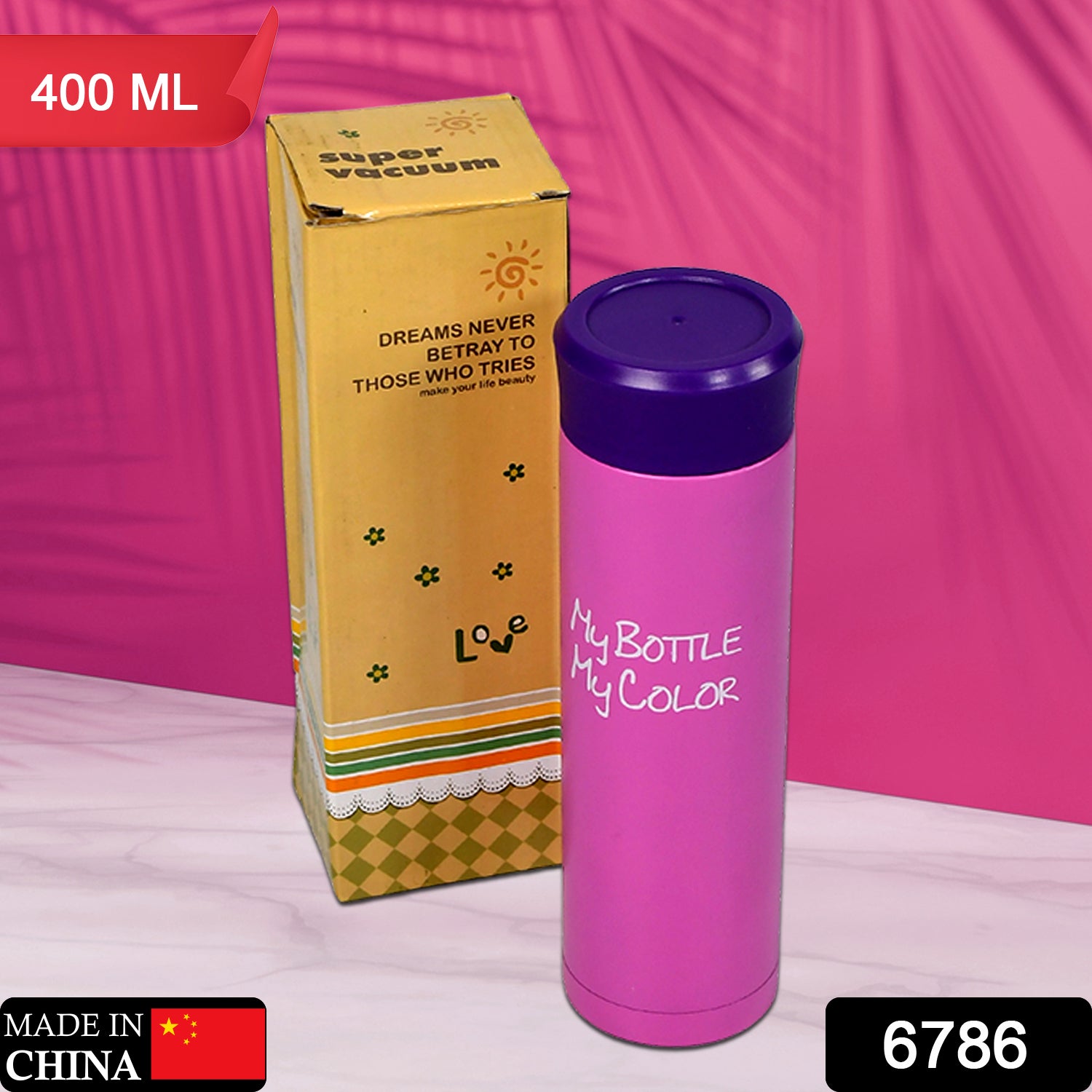 6786 Vacuum Steel Bottle Travel Water Bottle 400Ml For Home , Office & School Use