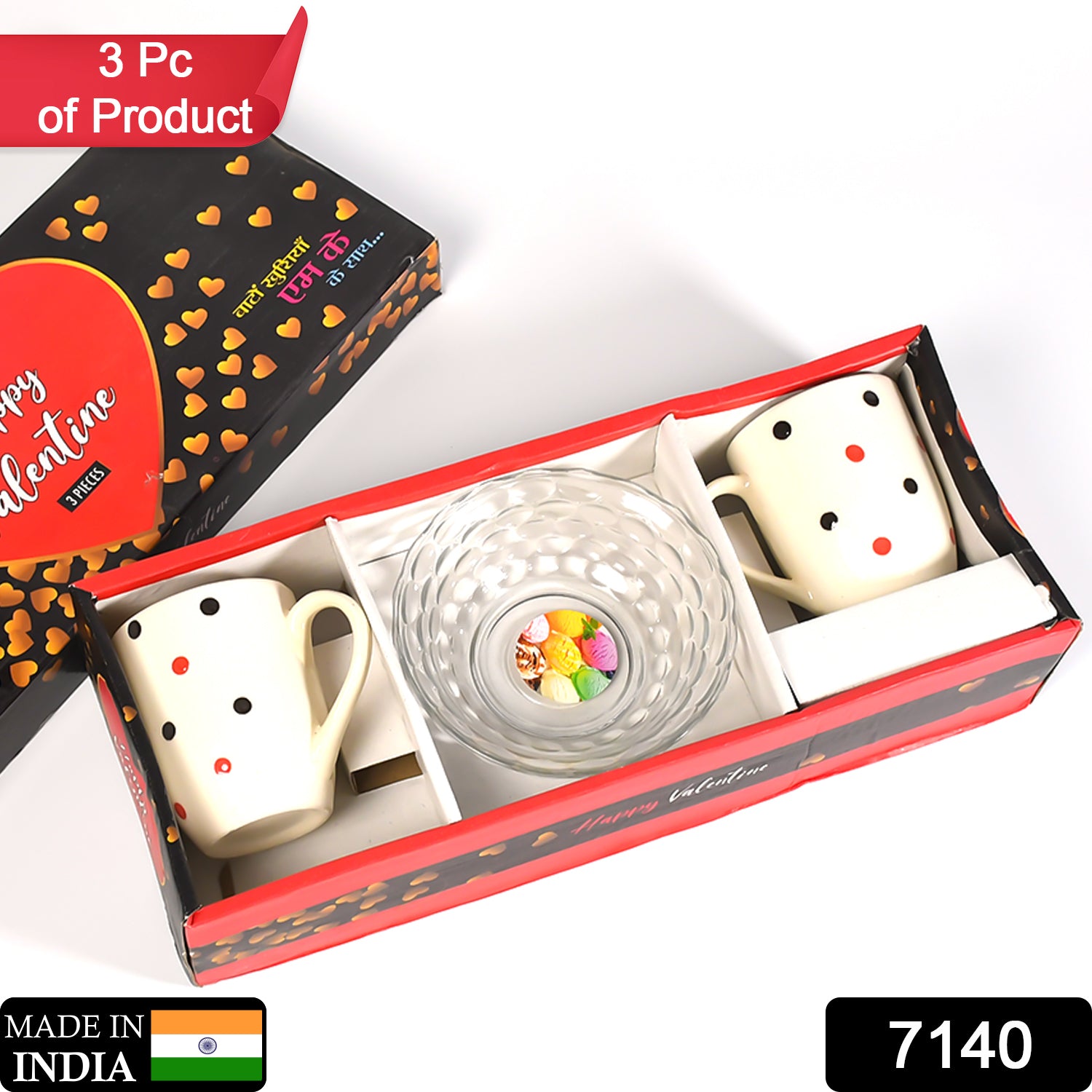 7140 Cup & Plate Set Morning Tea Serving Use Ceramic Mug Set For Home & Kitchen Use