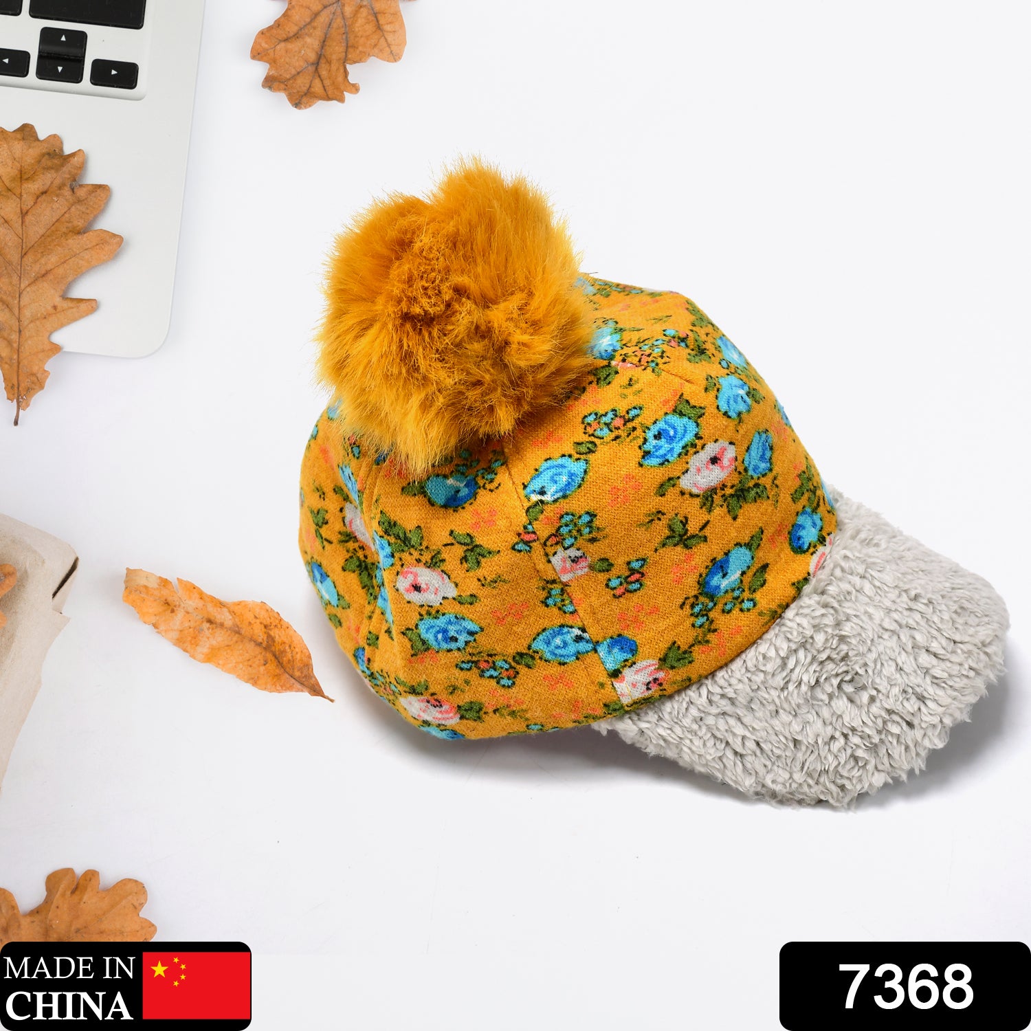 7368 Women Desinger Winter Soft Warm Snow Proof Pom Pom Cap