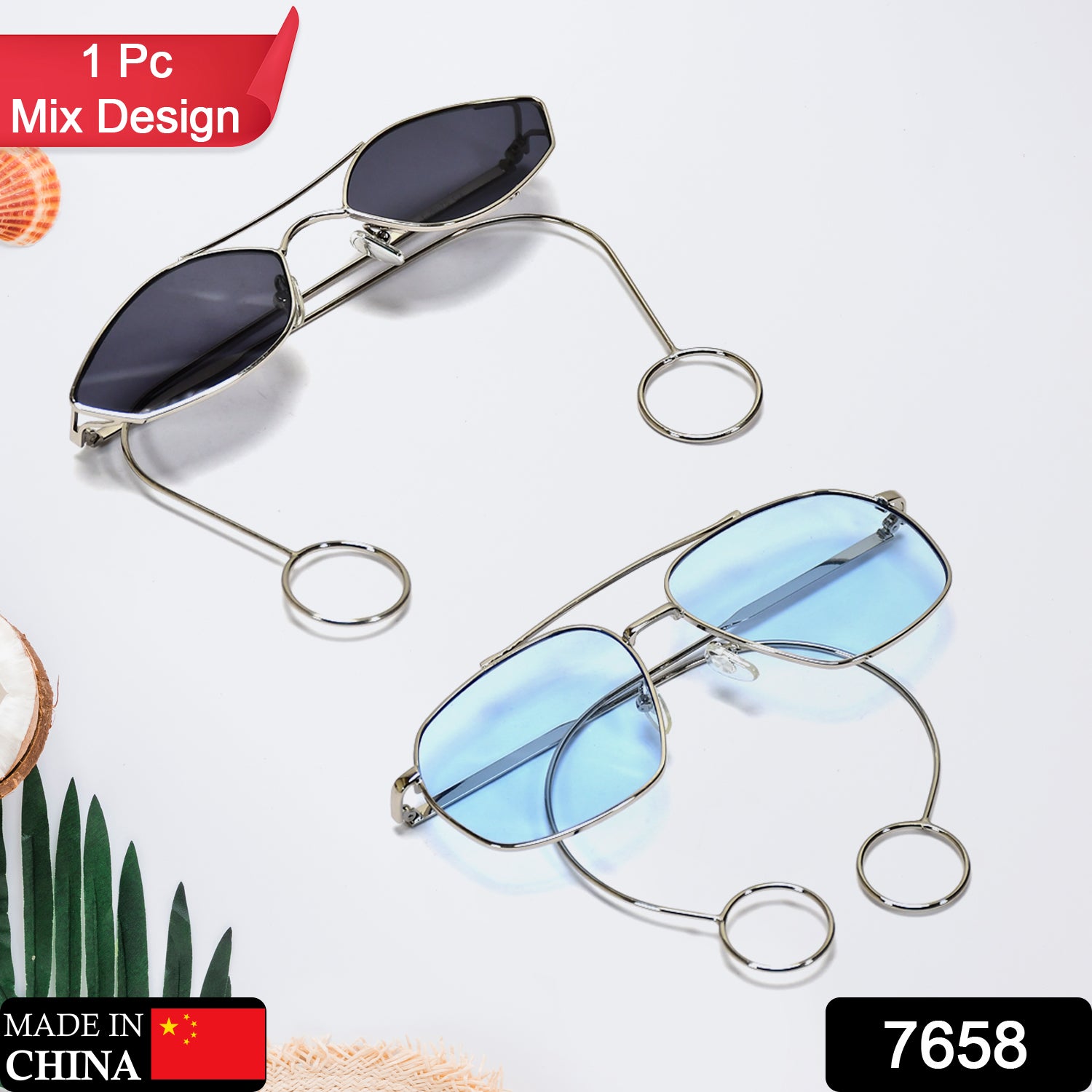 7658 EYE SUNGLASS NEW DESIGN FOR Men & Women Use (1 PCS )