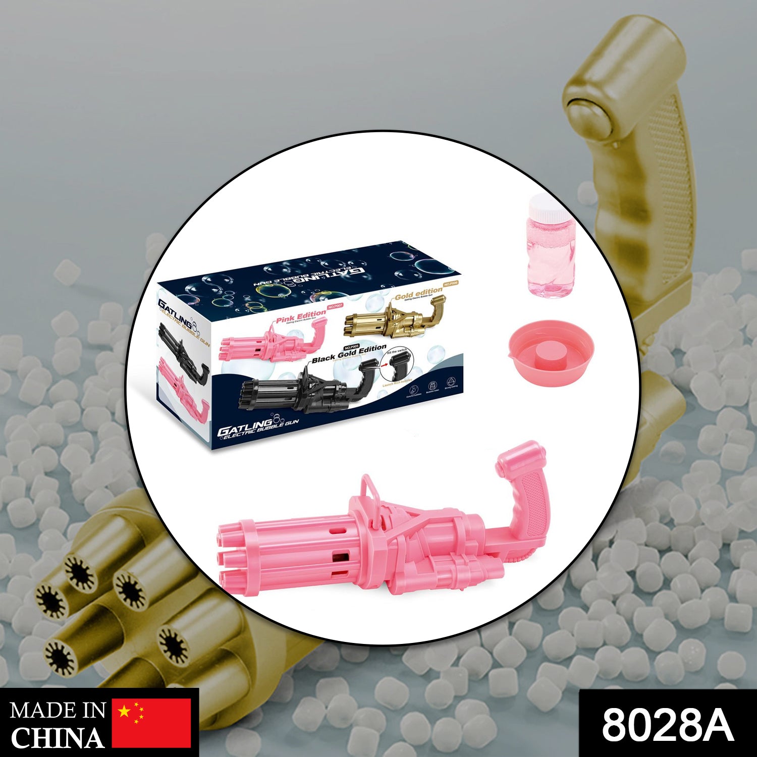 8028A Gatling Bubble Gun and launcher Used for making and producing bubbles, especially for kids.