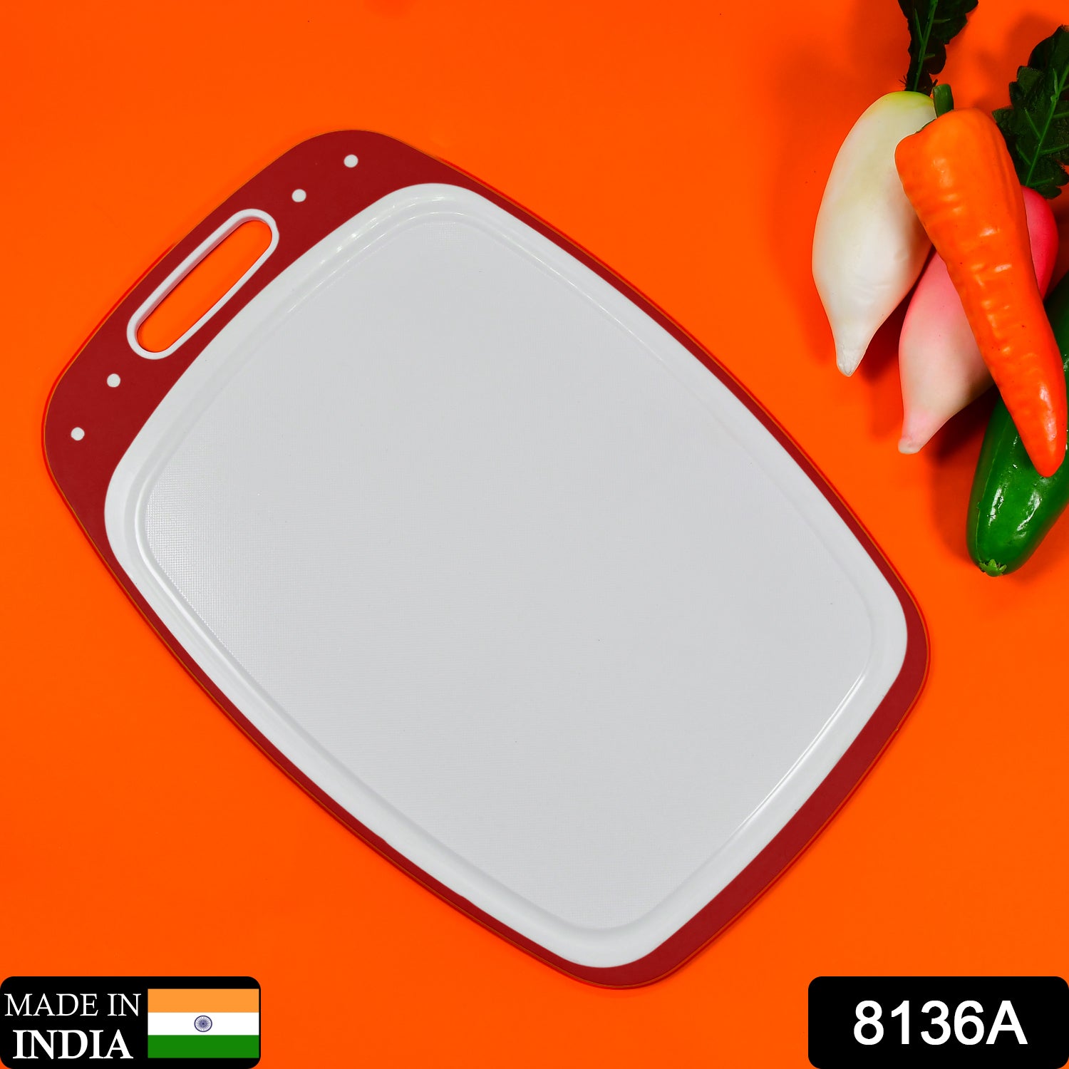 8136A_plastic_chopping_board  Vegetables and Fruits Cutting Chopping Board Plastic Chopper Cutter Board Non-slip Antibacterial Surface with Extra Thickness