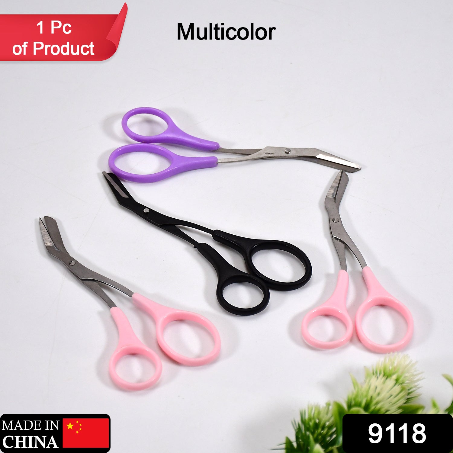 9118 Stainless Steel Eyebrow Grooming Shear Scissors, Hair Removal Shaper Shaping Tool Makeup Beauty Accessories for Men and Women